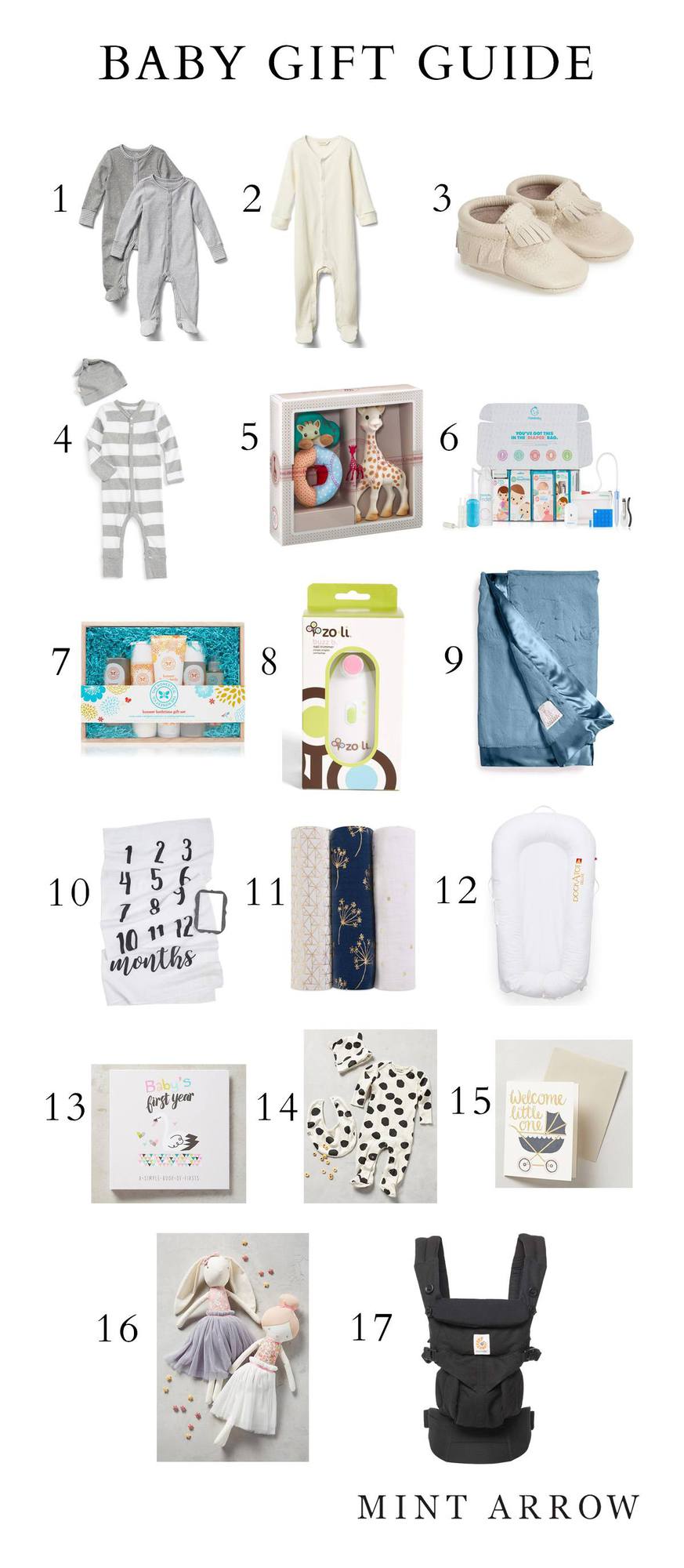 mint arrow baby gift guide