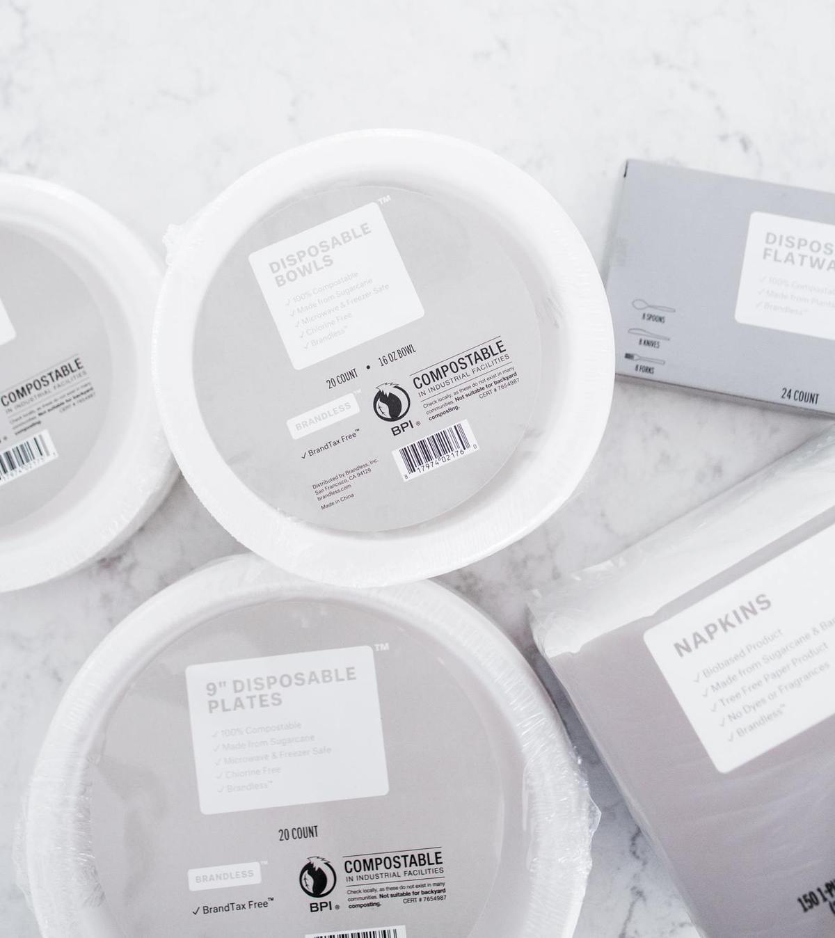 Brandless disposable bowls