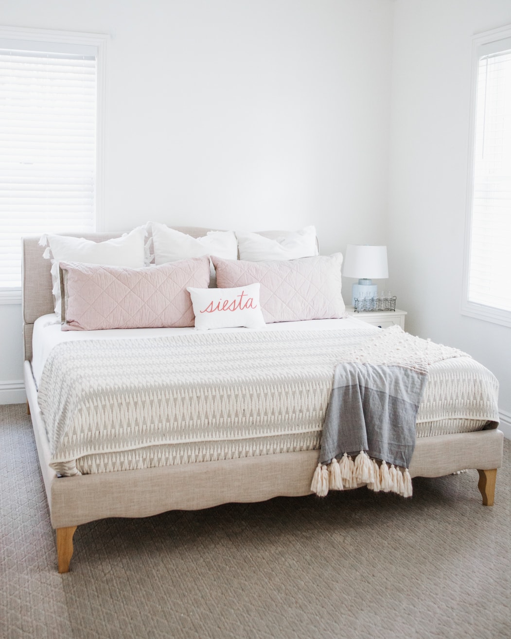 Cute guest room refresh ideas Beige Bed Frame