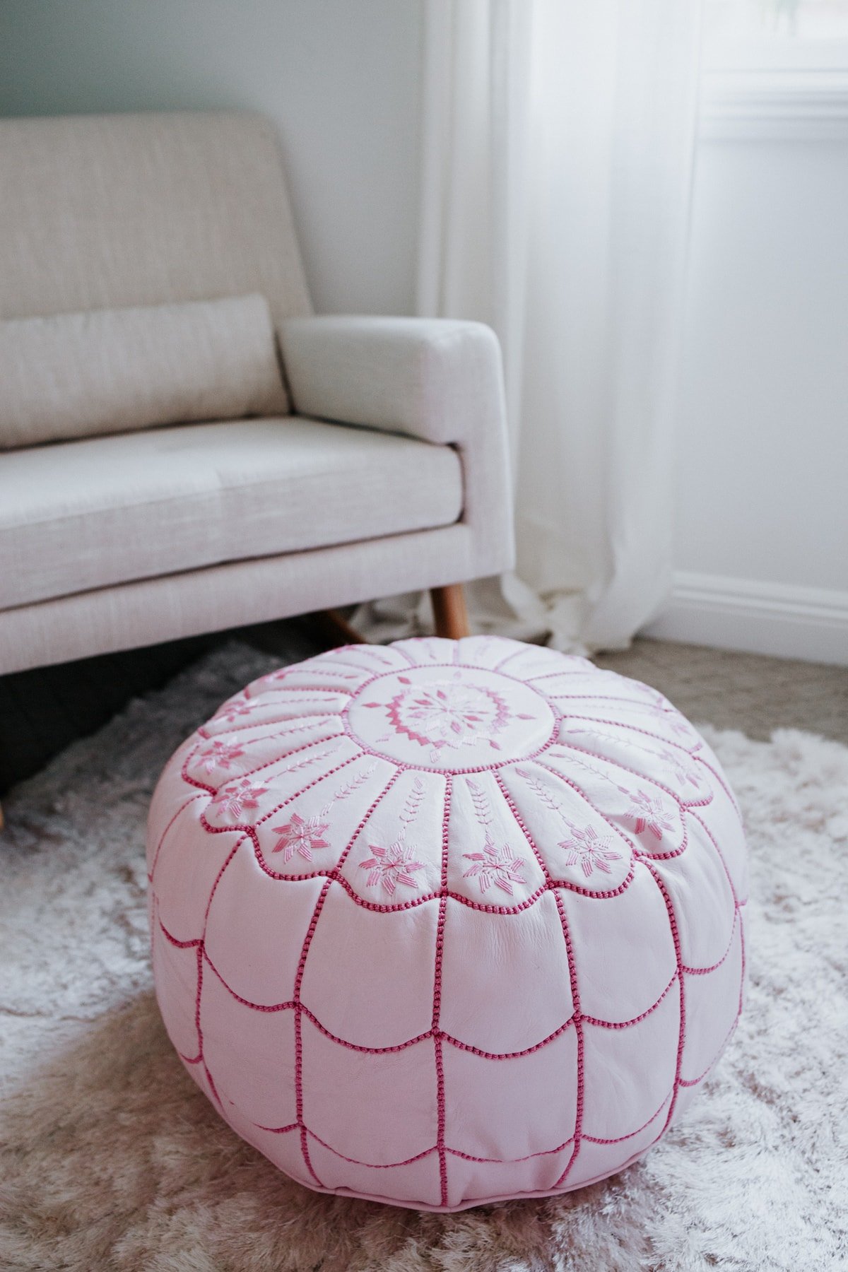 leather pouf