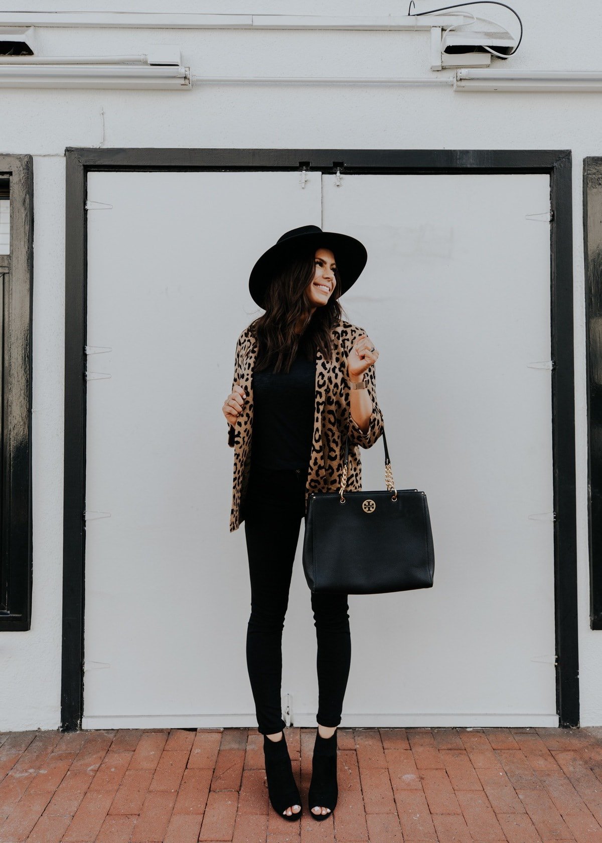 leopard print cardigan outfit