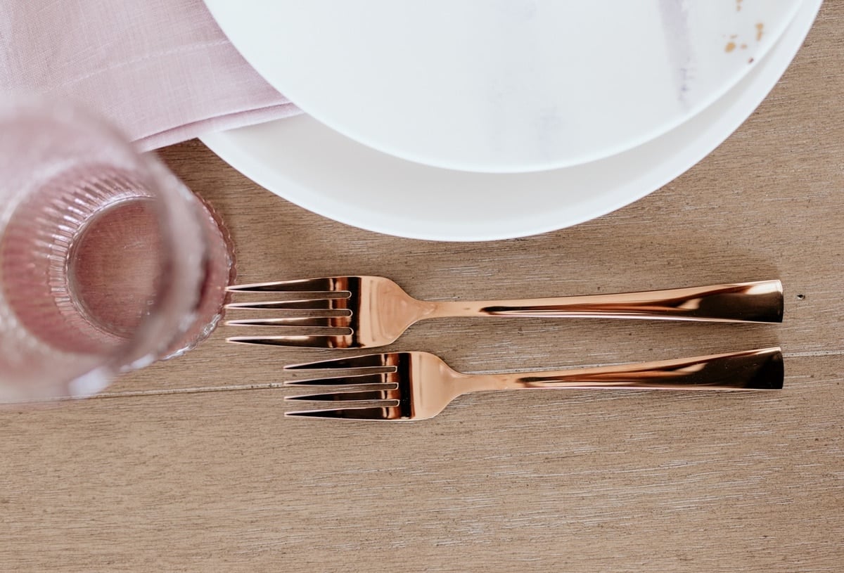 rose gold flatware