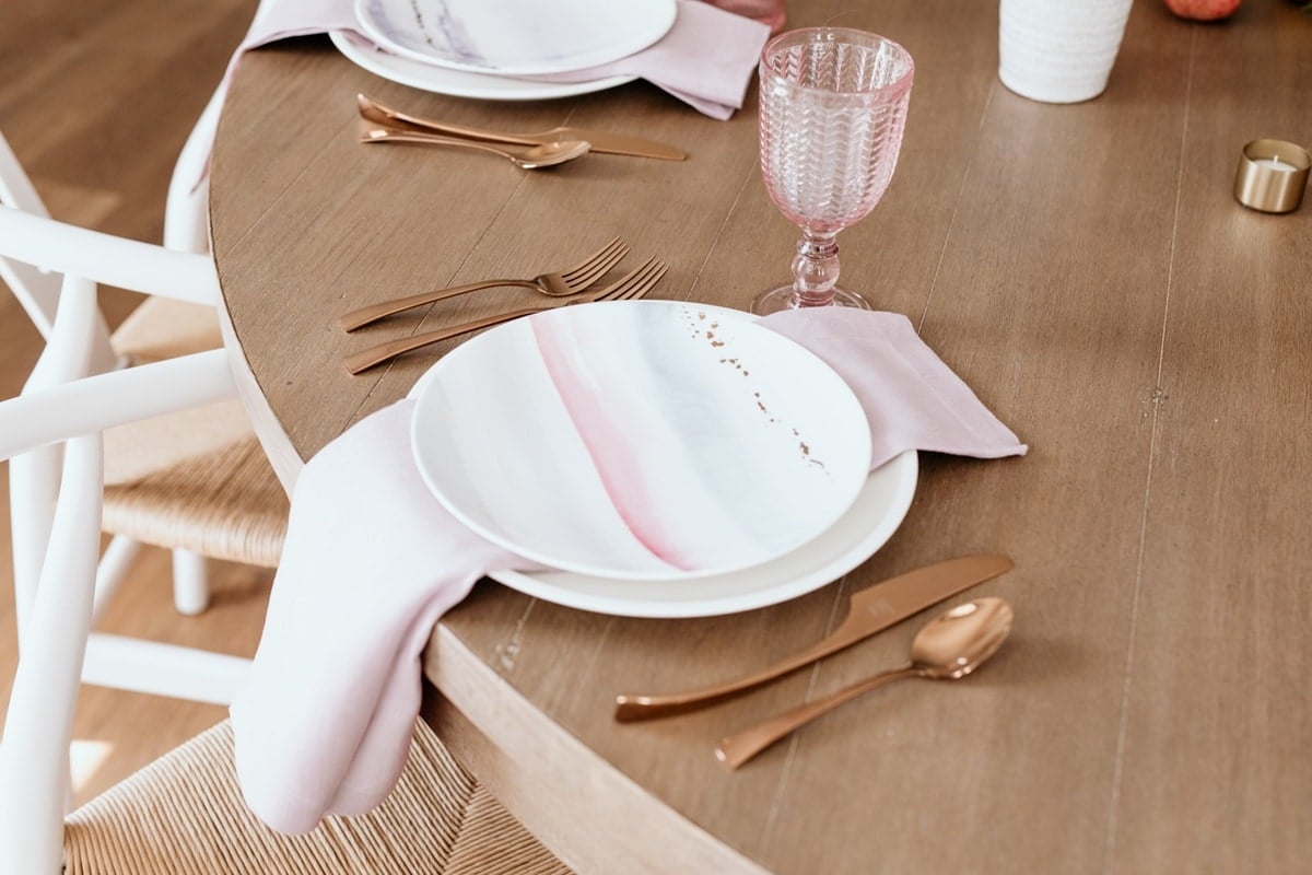 pastel table setting