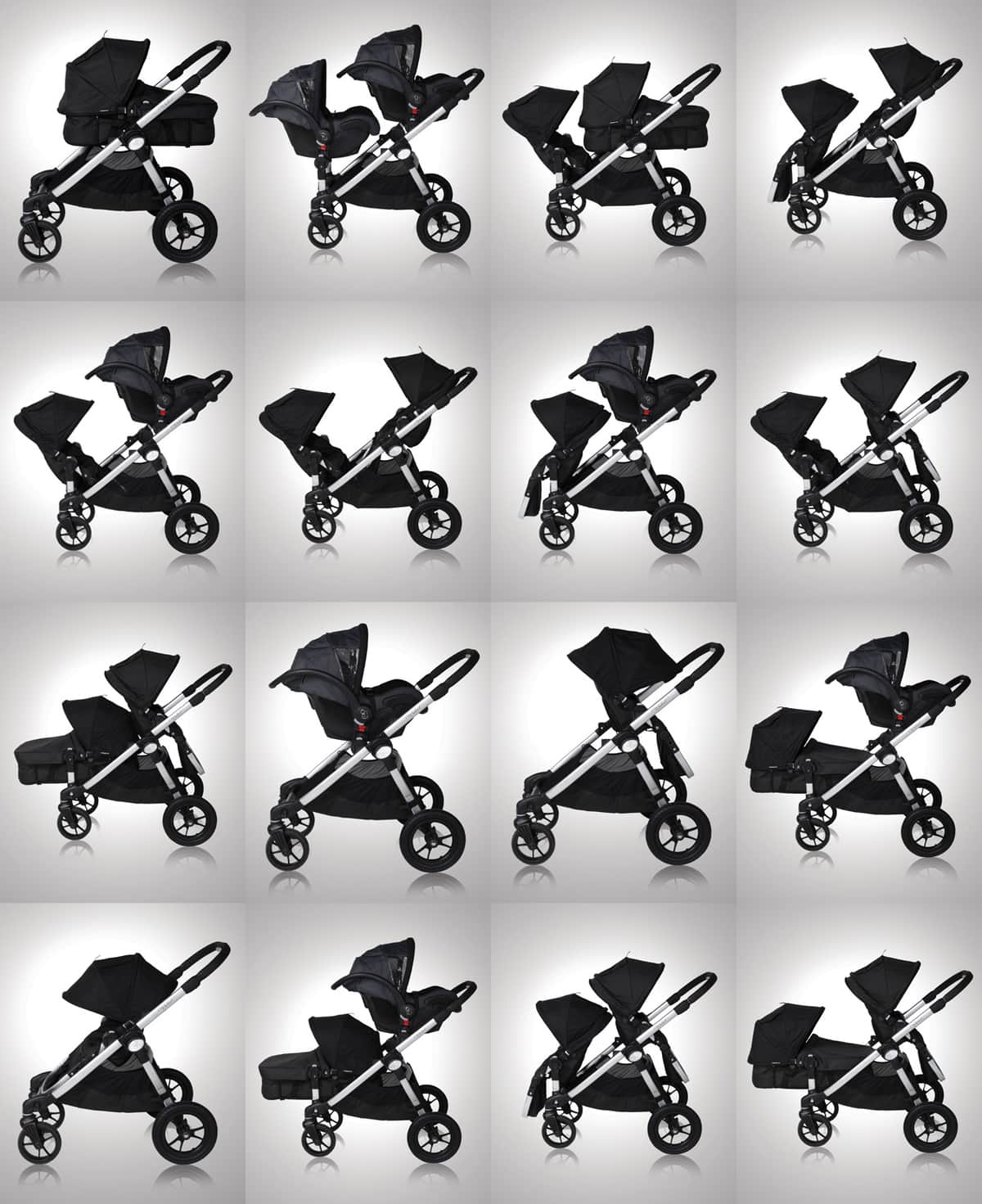 city select double stroller configurations