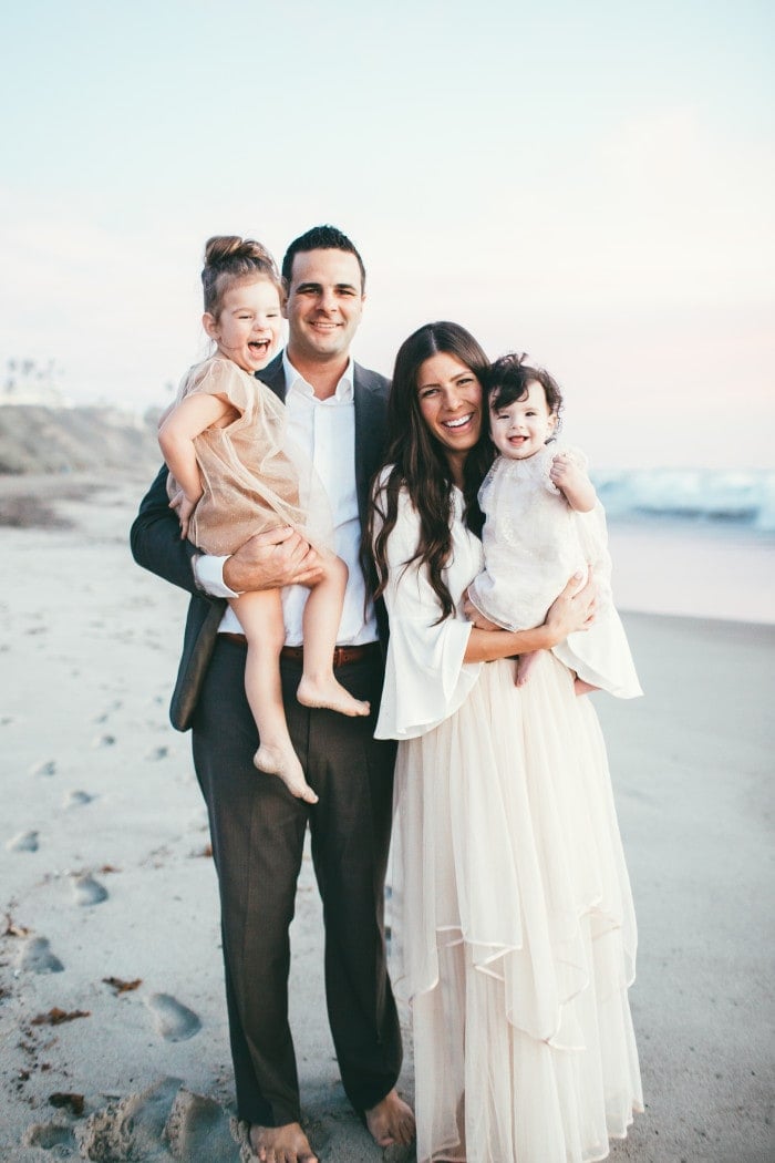 family photos on the beach