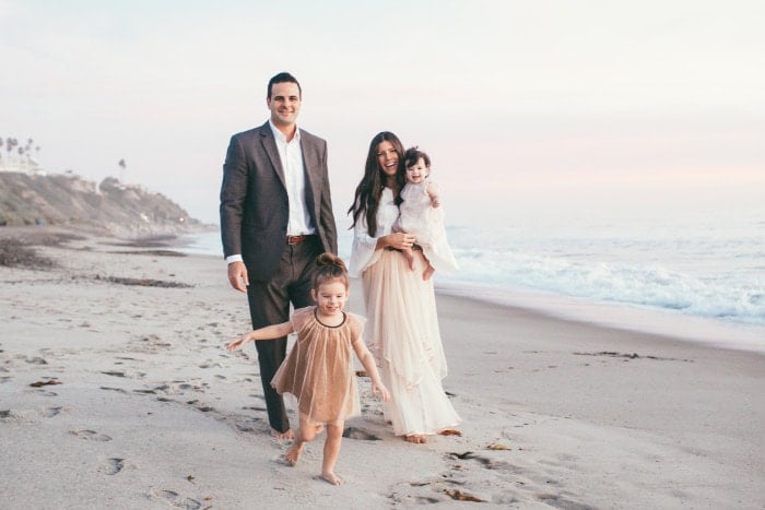 family photos on the beach