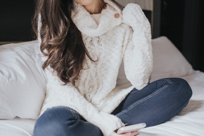 cream cable knit cowl neck sweater