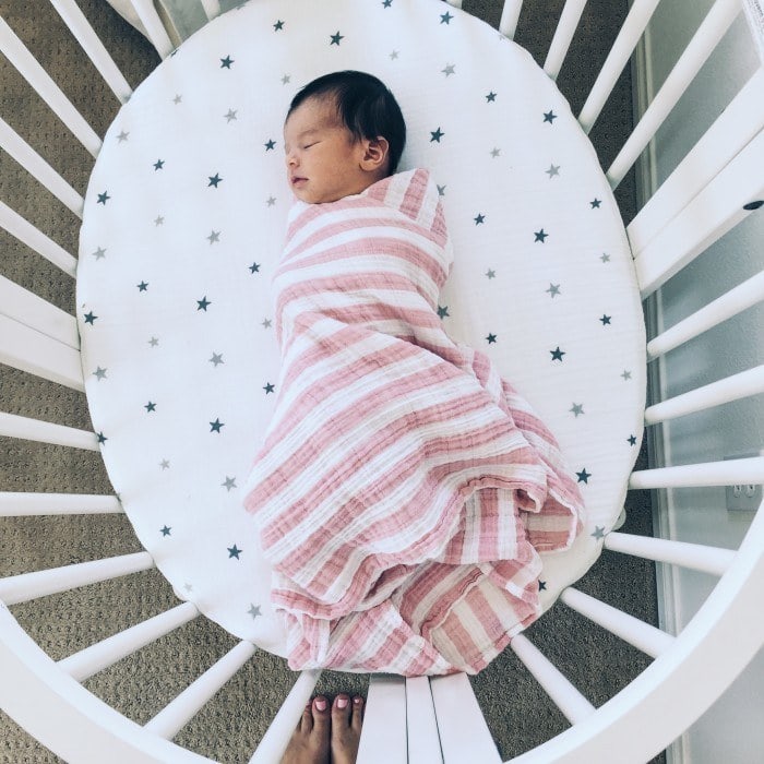 aden and anais heartbreaker pink stripe swaddle blanket