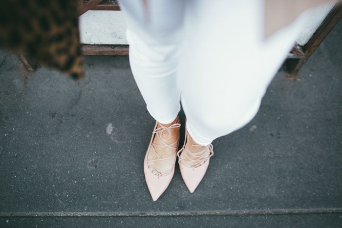 SUPER cute lace up flats! Really comfy, and they go perfectly with denim or dresses