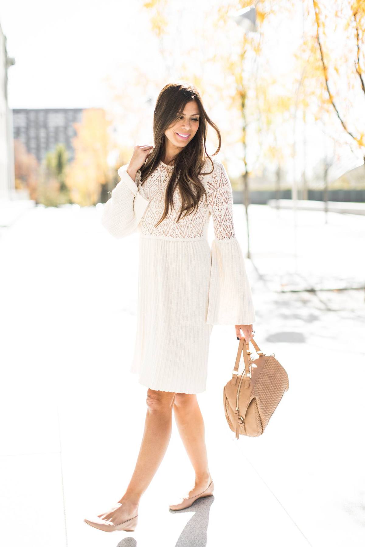 white anthro dress