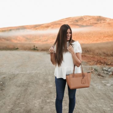 white fall textured top