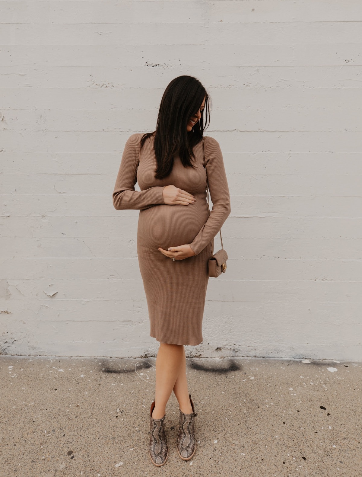 sweater dress maternity outfit