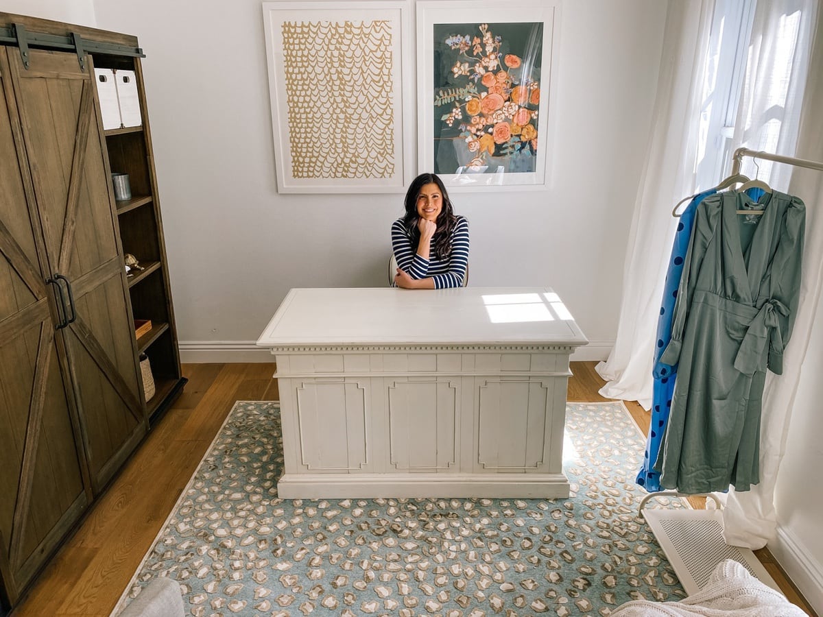 white home office desk