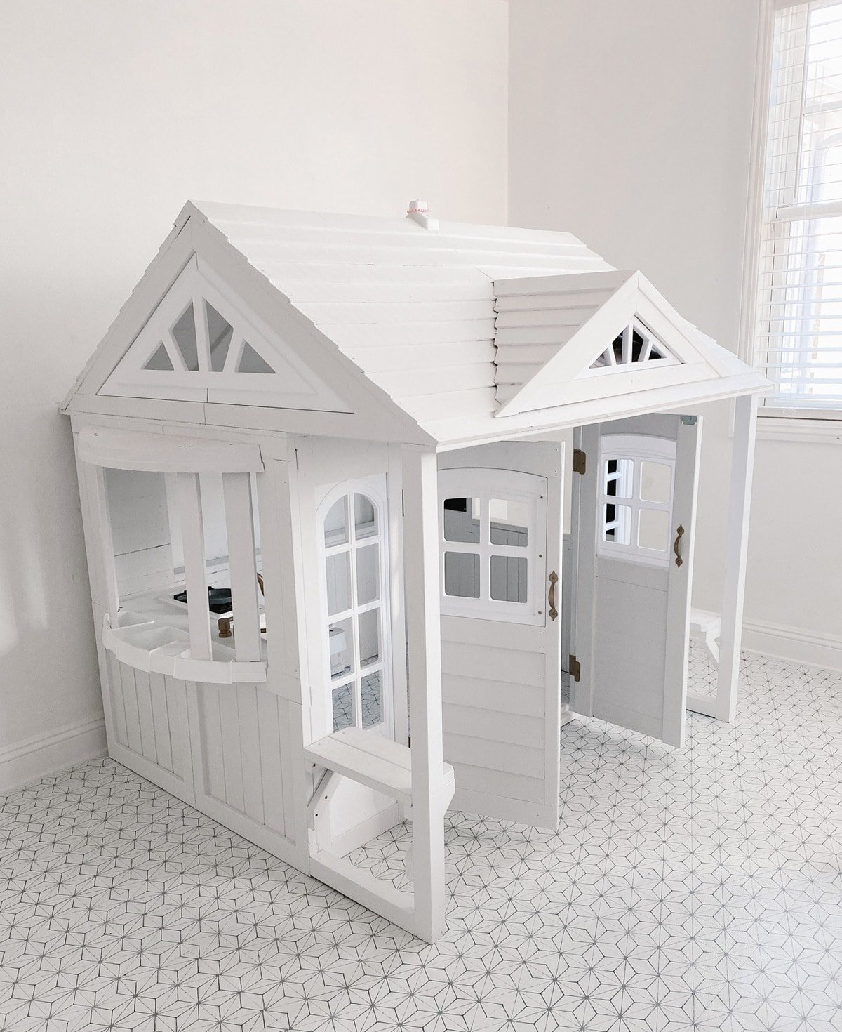 white modern kids playhouse makeover