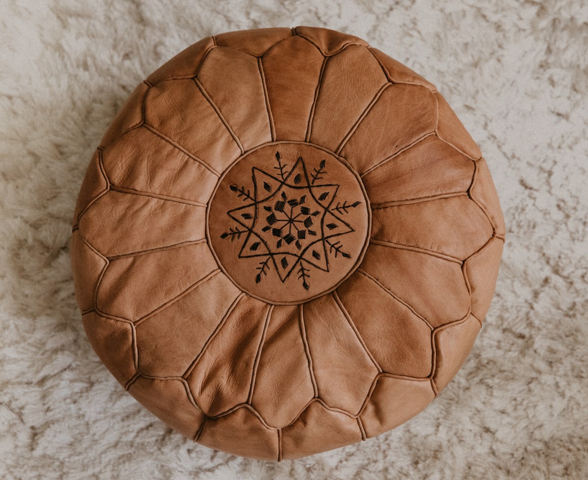 leather pouf