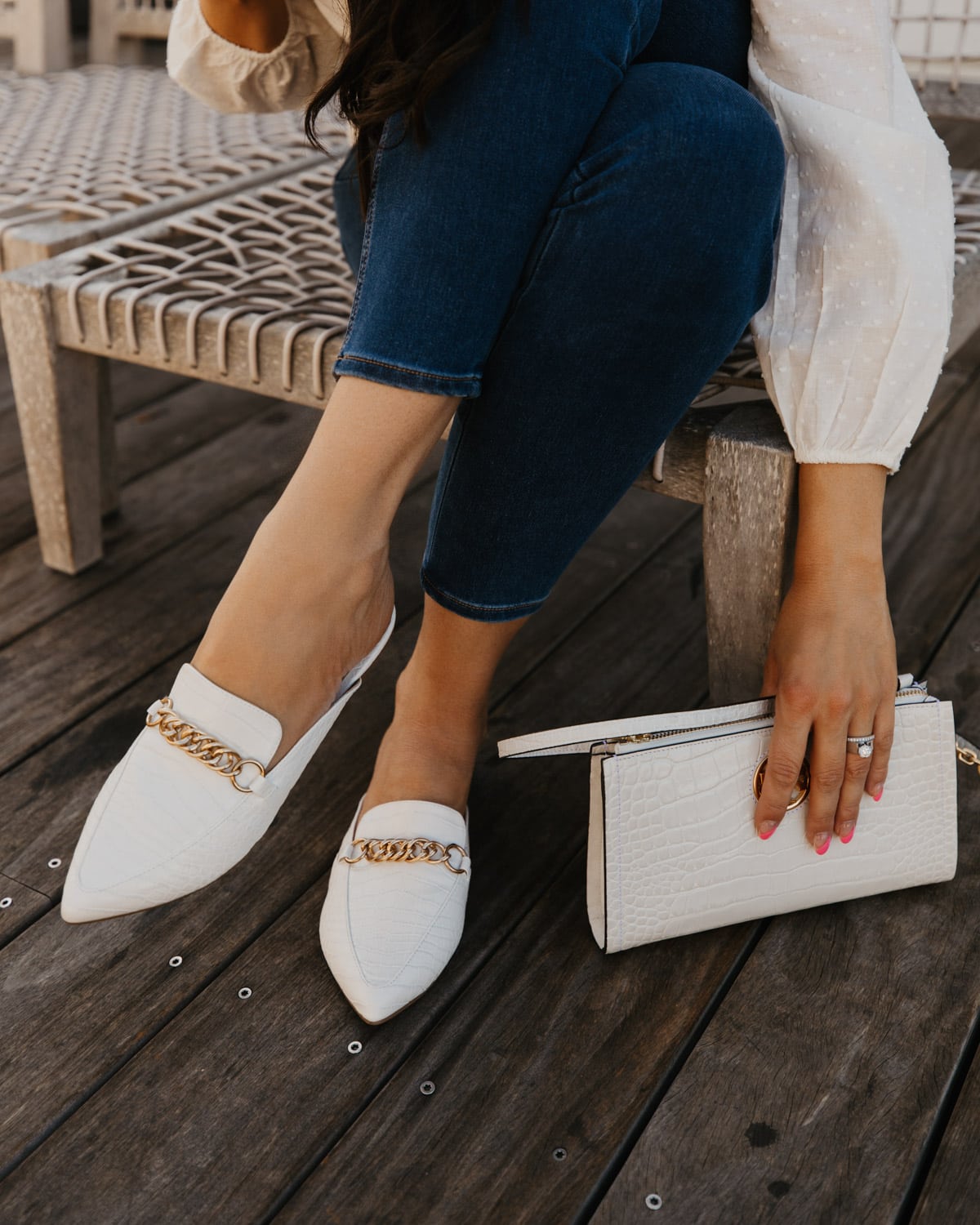 steve madden mules in white