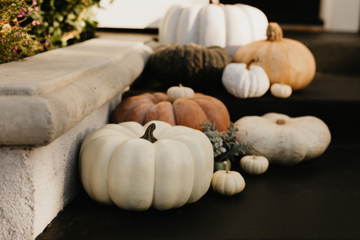 pumpkins on front porch