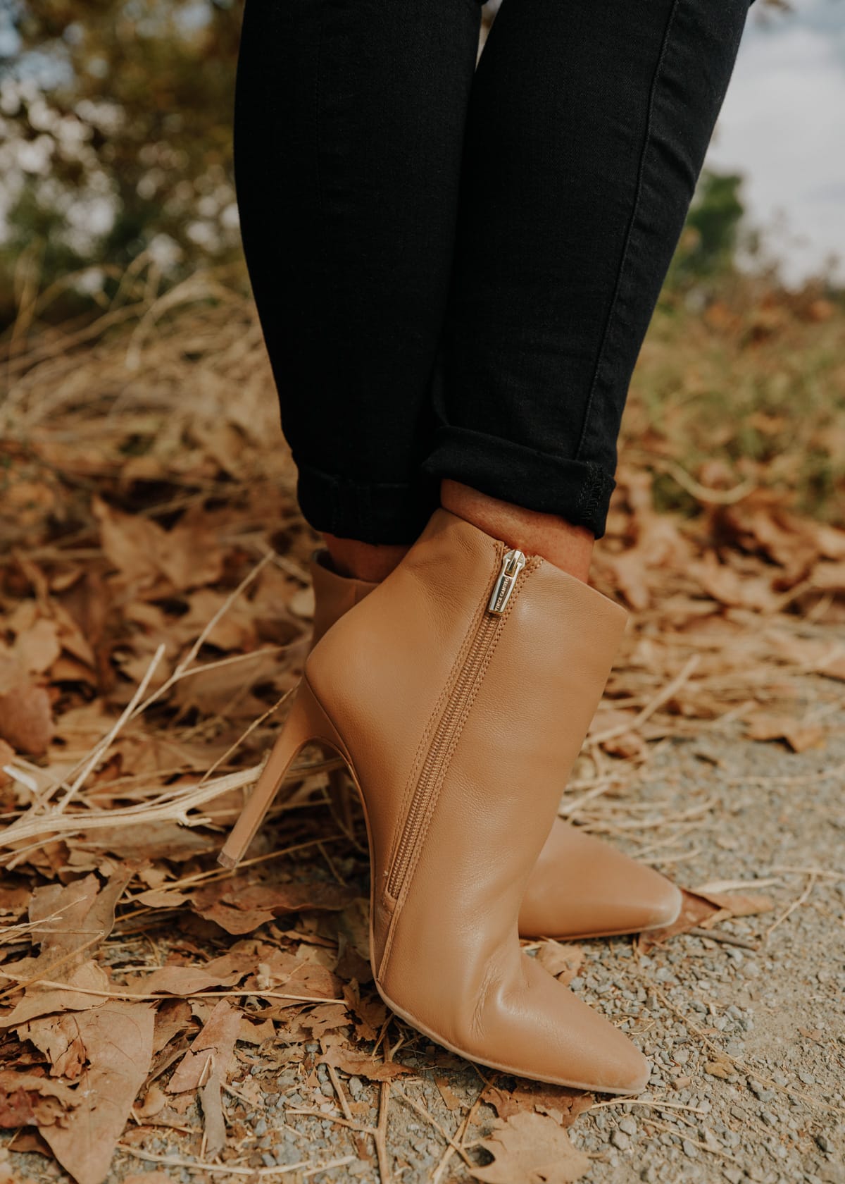 vince camuto tan booties nordstrom fall outfit