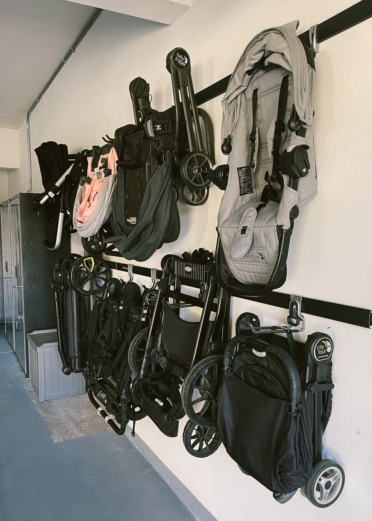 Stroller hooks for best sale garage