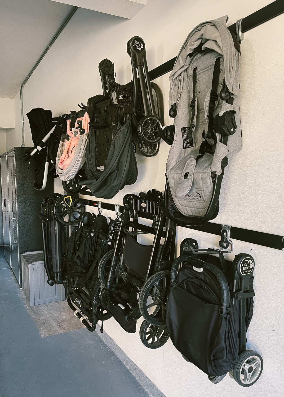 rail and hook kit garage organization tips