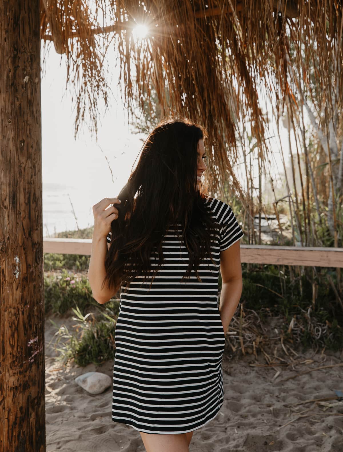 Striped cover up dress