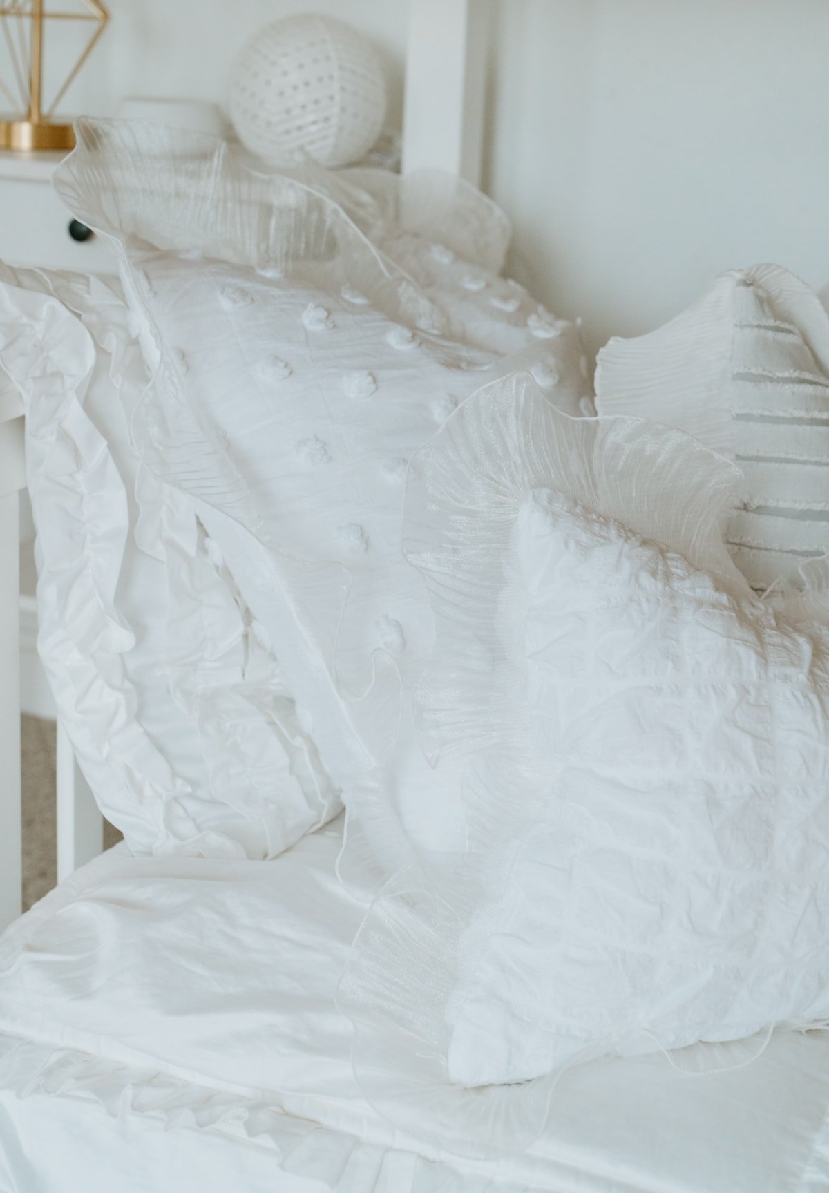 white bedding