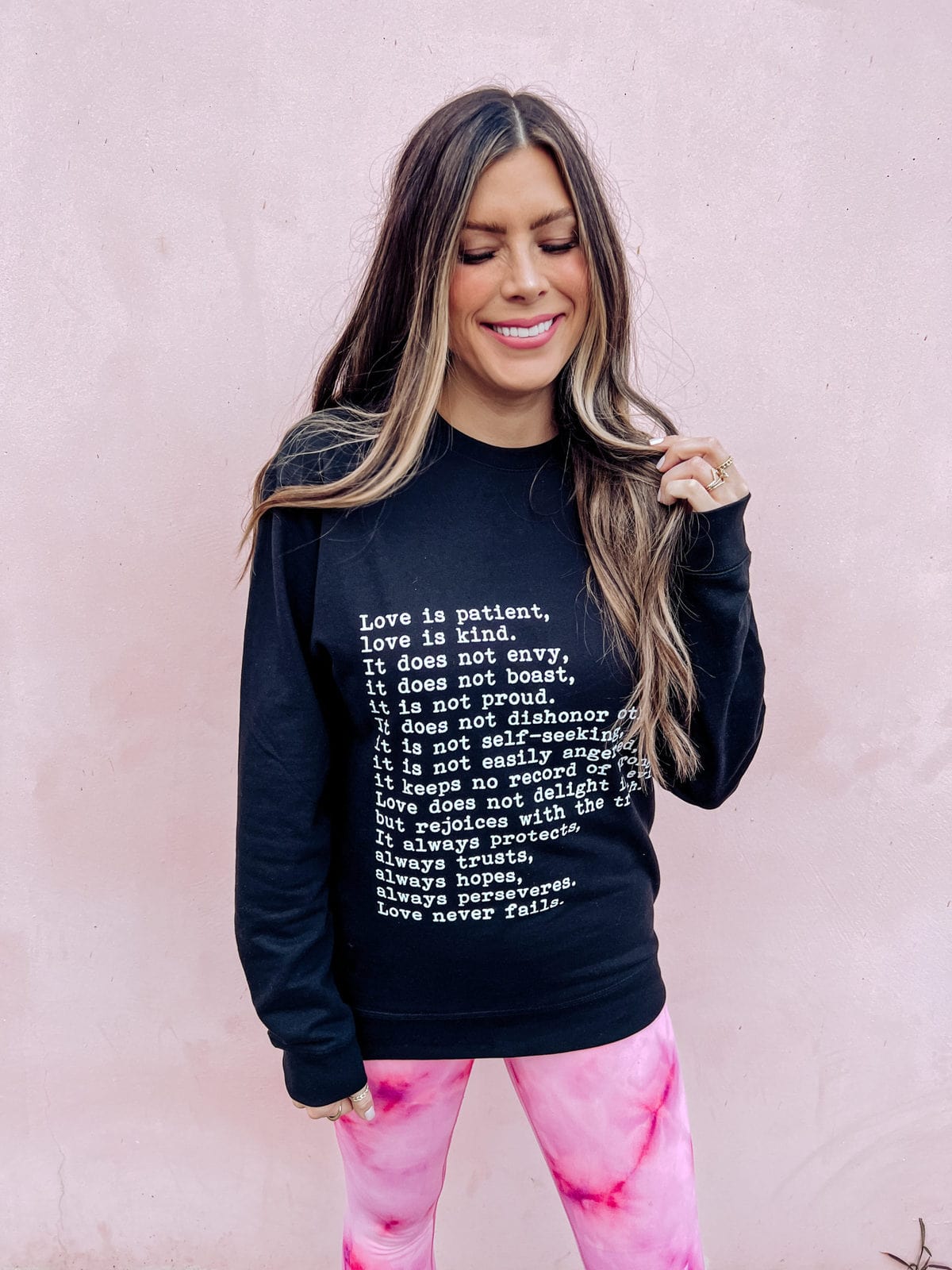 "love is" sweatshirt