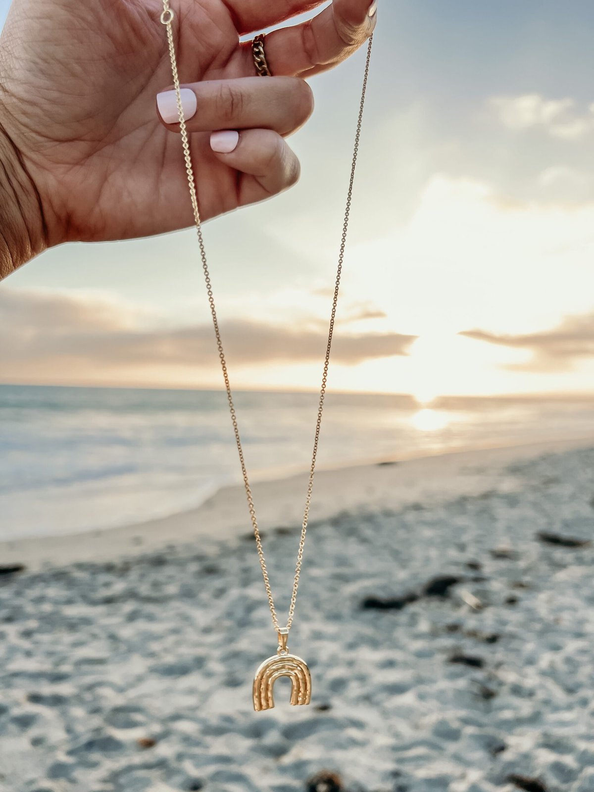 gold rainbow necklace