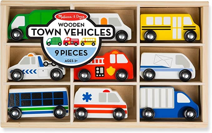 wooden car set