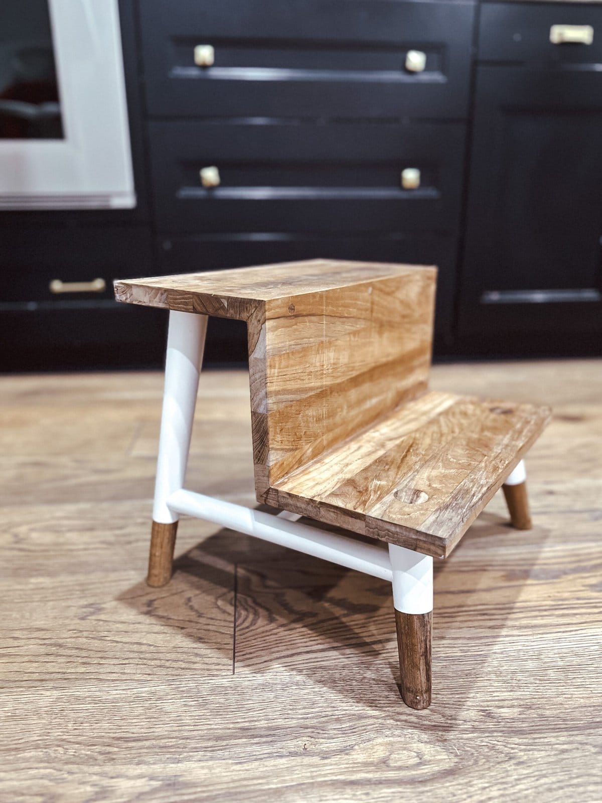 teak wood step stool