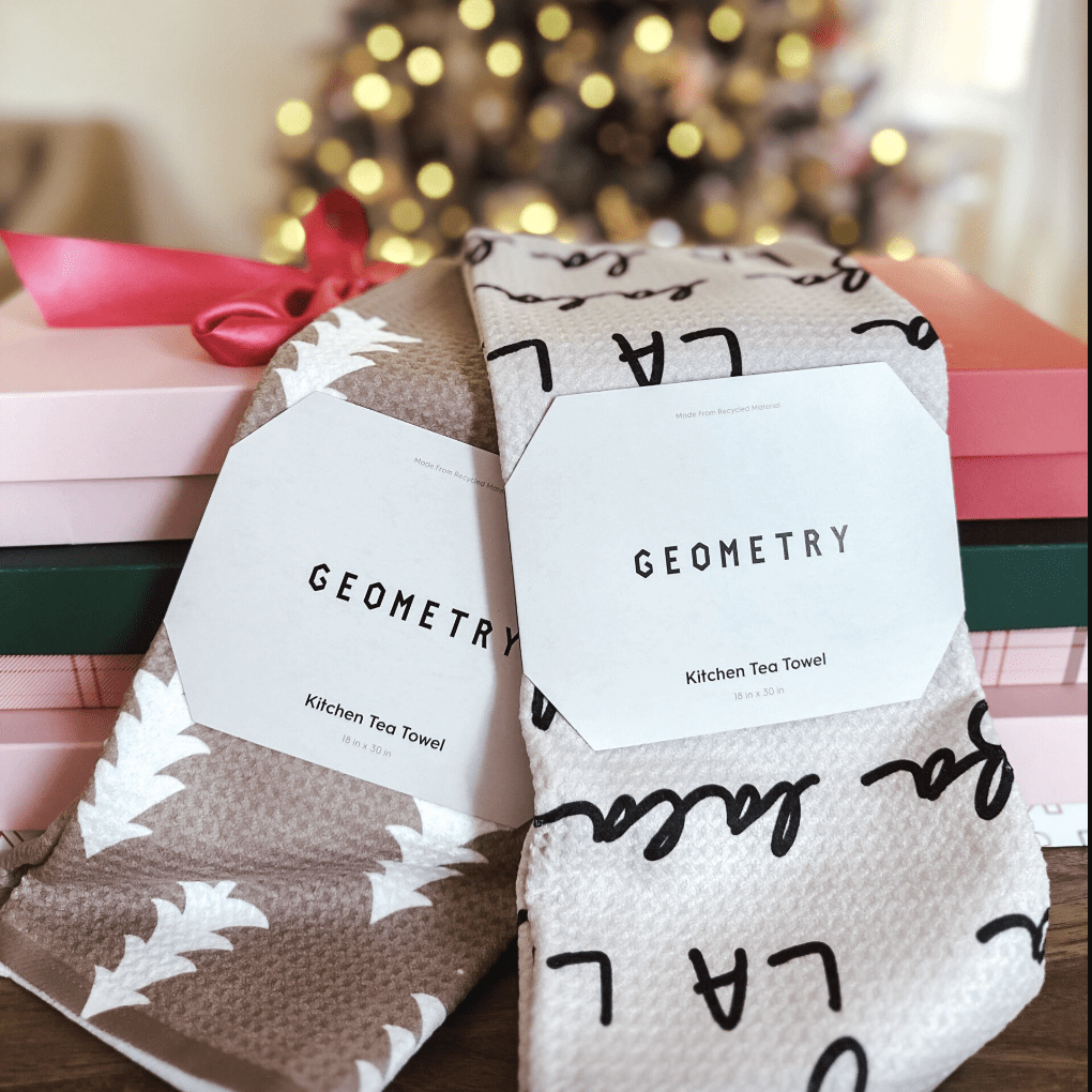 GEOMETRY Holidays Tea Towels