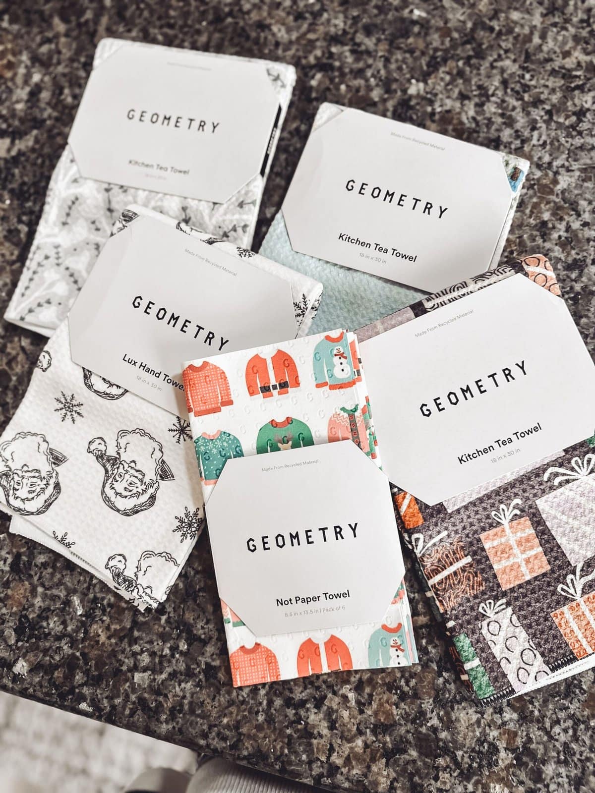 RESTOCKED WITH NEW DESIGNS!• Geometry towels! #teatowels