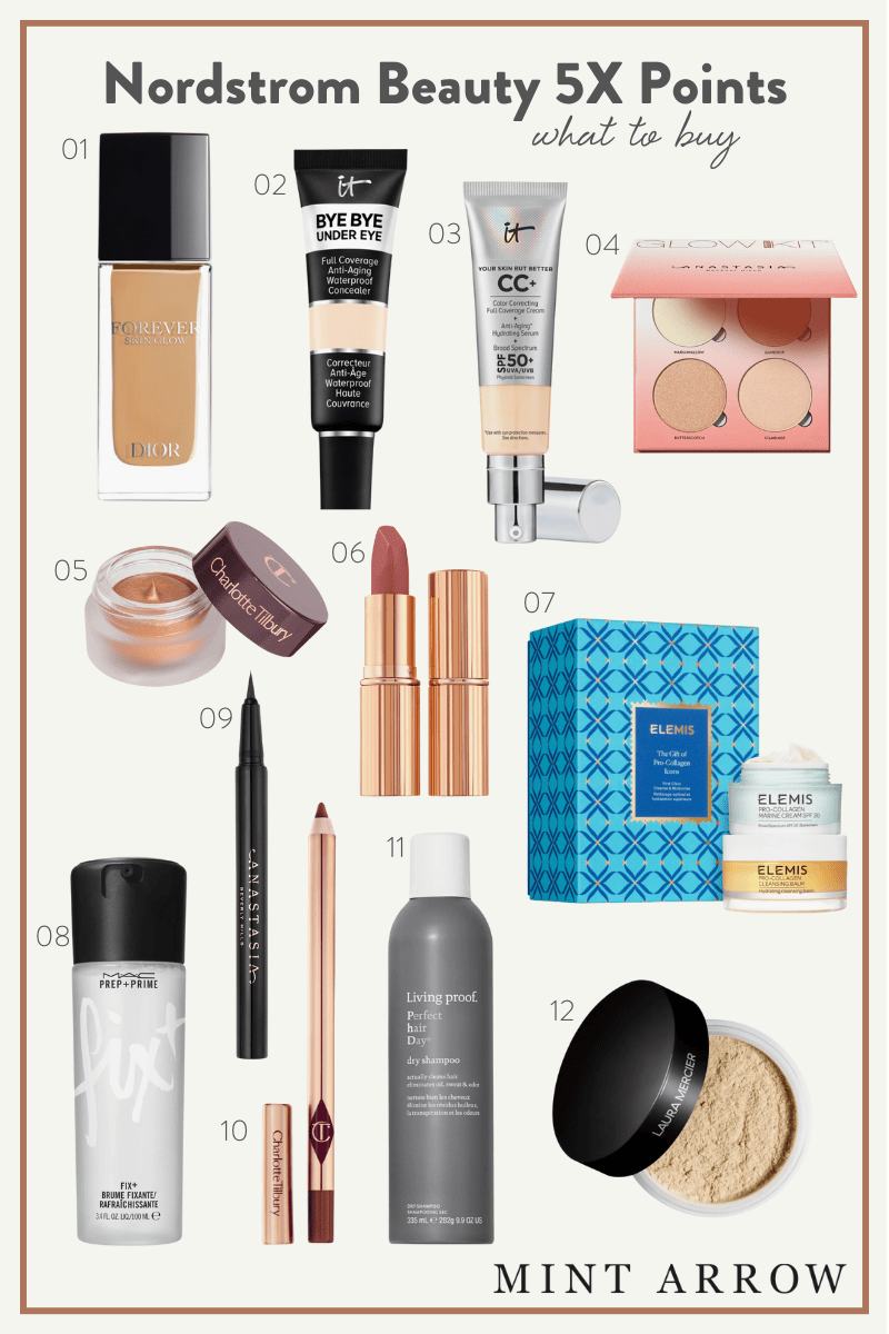 What to buy during Nordstrom's 5X points on beauty! Mint Arrow