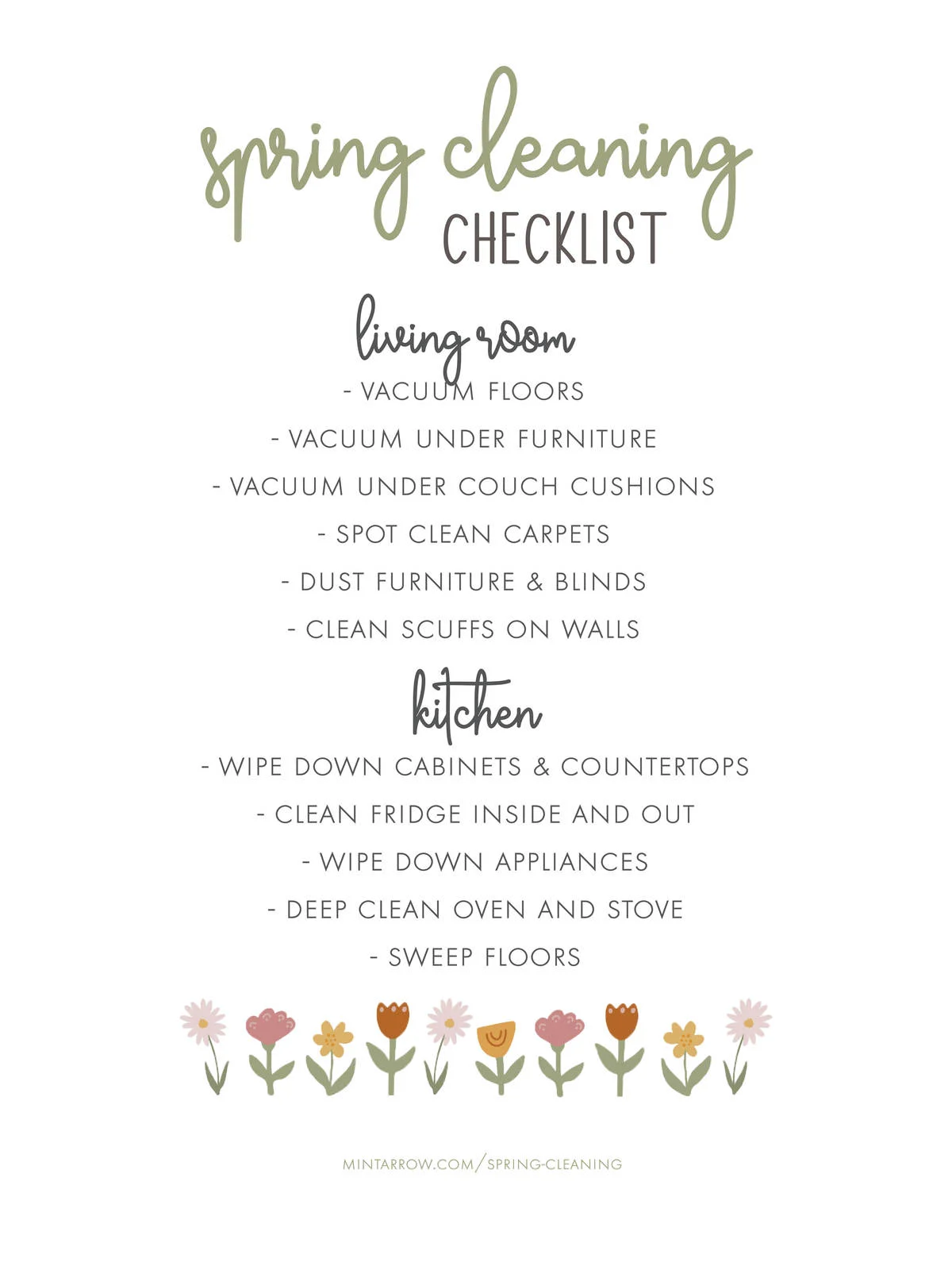 spring cleaning checklist