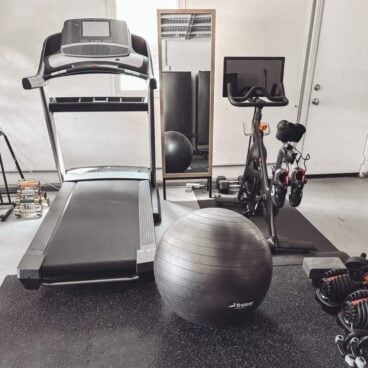 NordicTrack treadmill in home gym