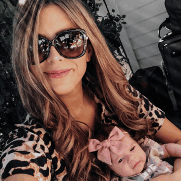 Corrine wearing Tom Ford sunglasses