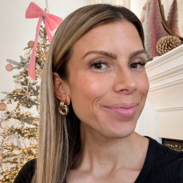 corrine wearing baublebar earrings
