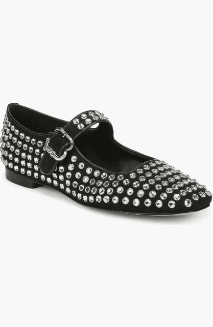 Michaela Rhinestone Mary Jane Flat