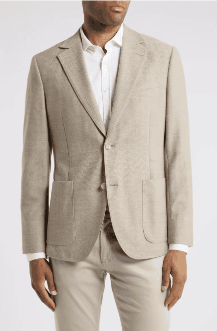 Herringbone Stretch Wool Sport Coat