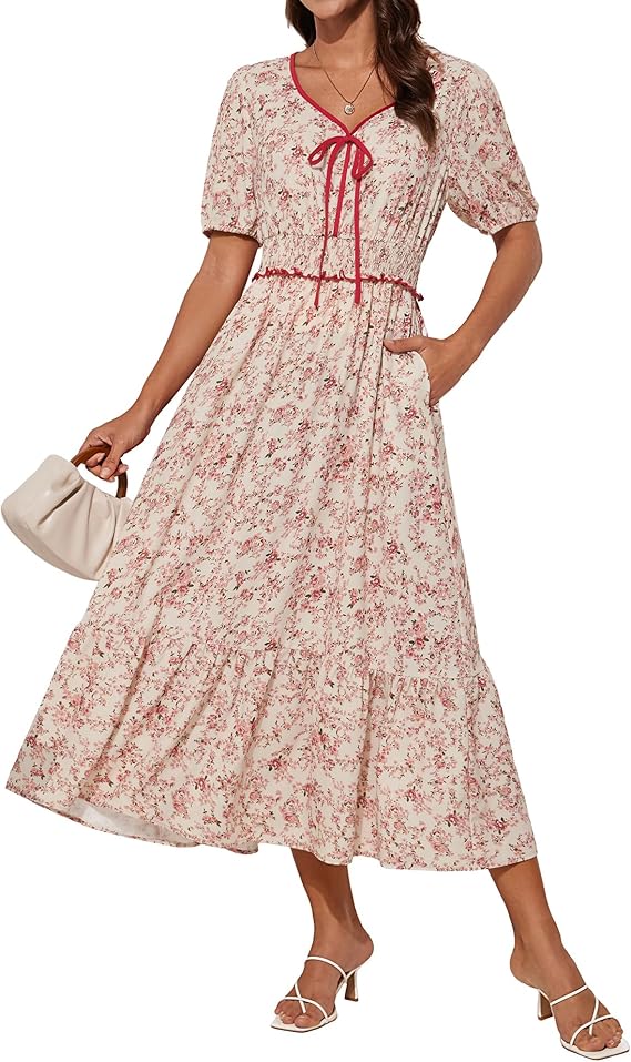 Smocked floral dress