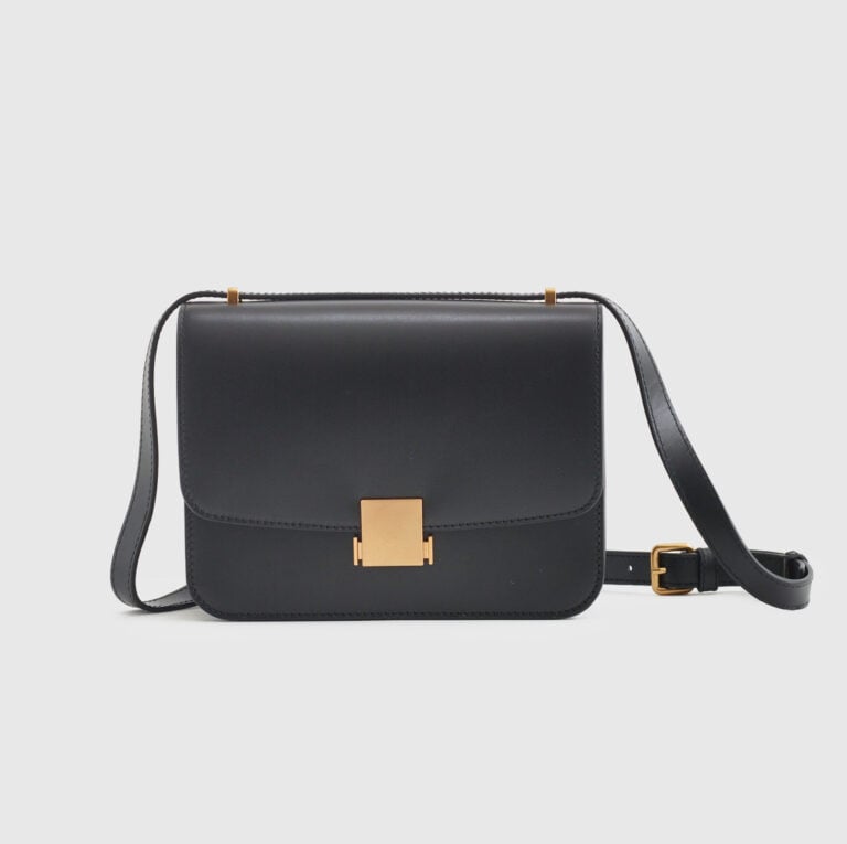 Italian Leather Box Shoulder Bag