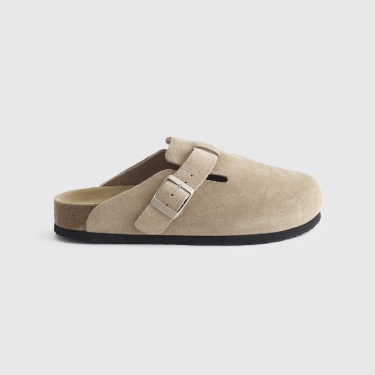 Water Repellent Suede Clog Mule