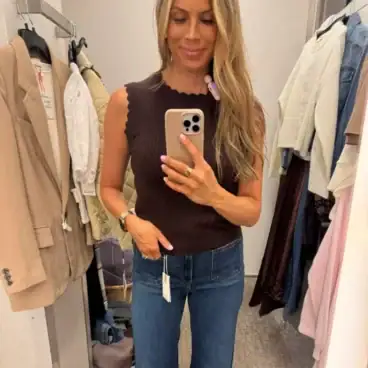 Corrine wearing Syrie top