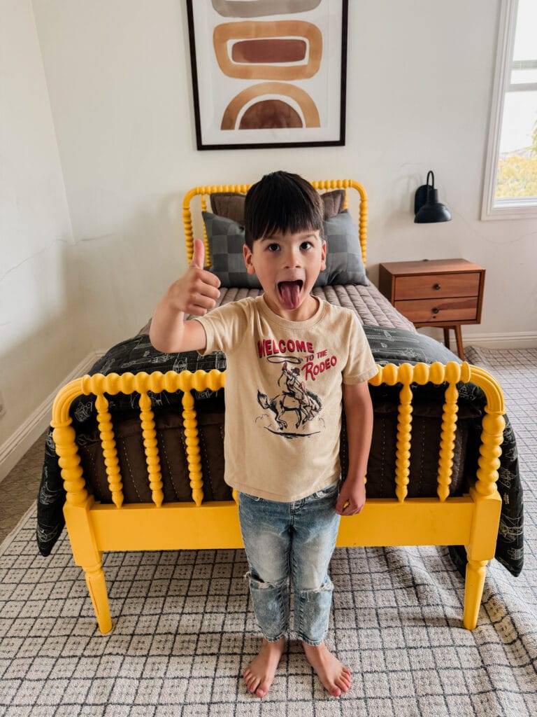 Harry and his new Beddy's bed