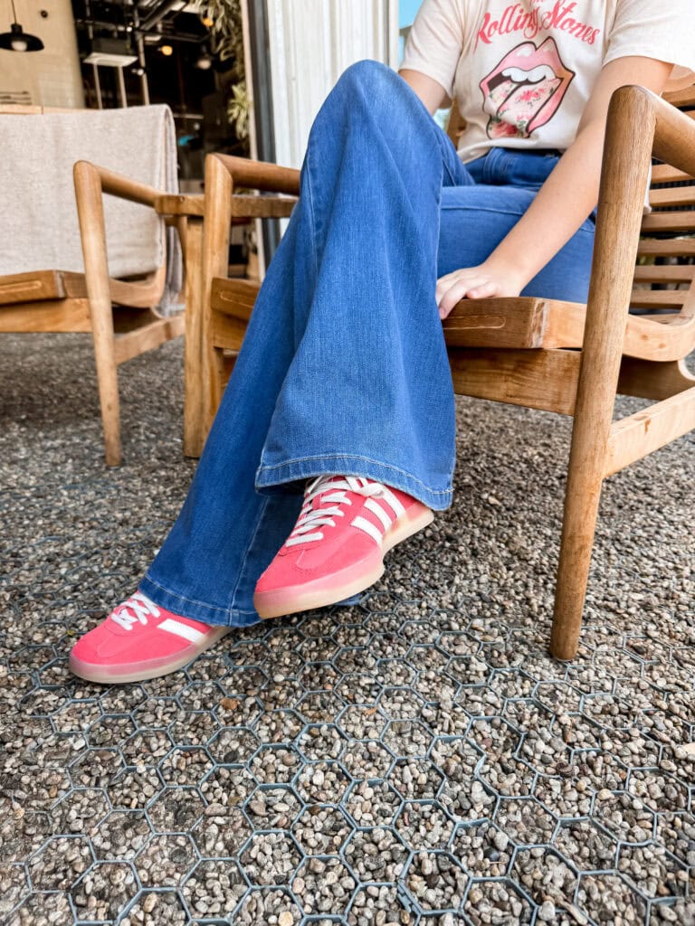 Ani wearing pink adidas