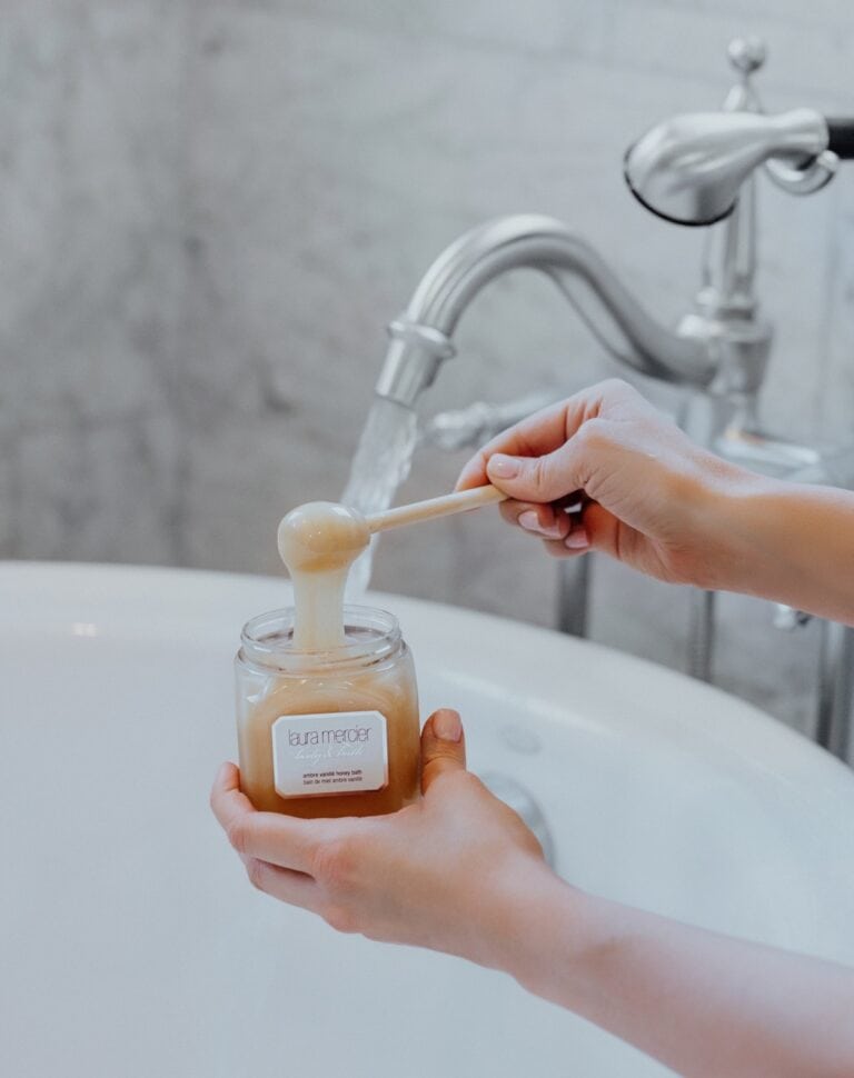 Corrine using Laura Mercier Honey bath