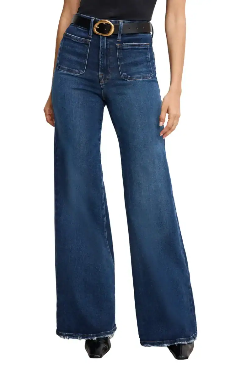 Good Waist Patch Pocket Palazzo Jeans