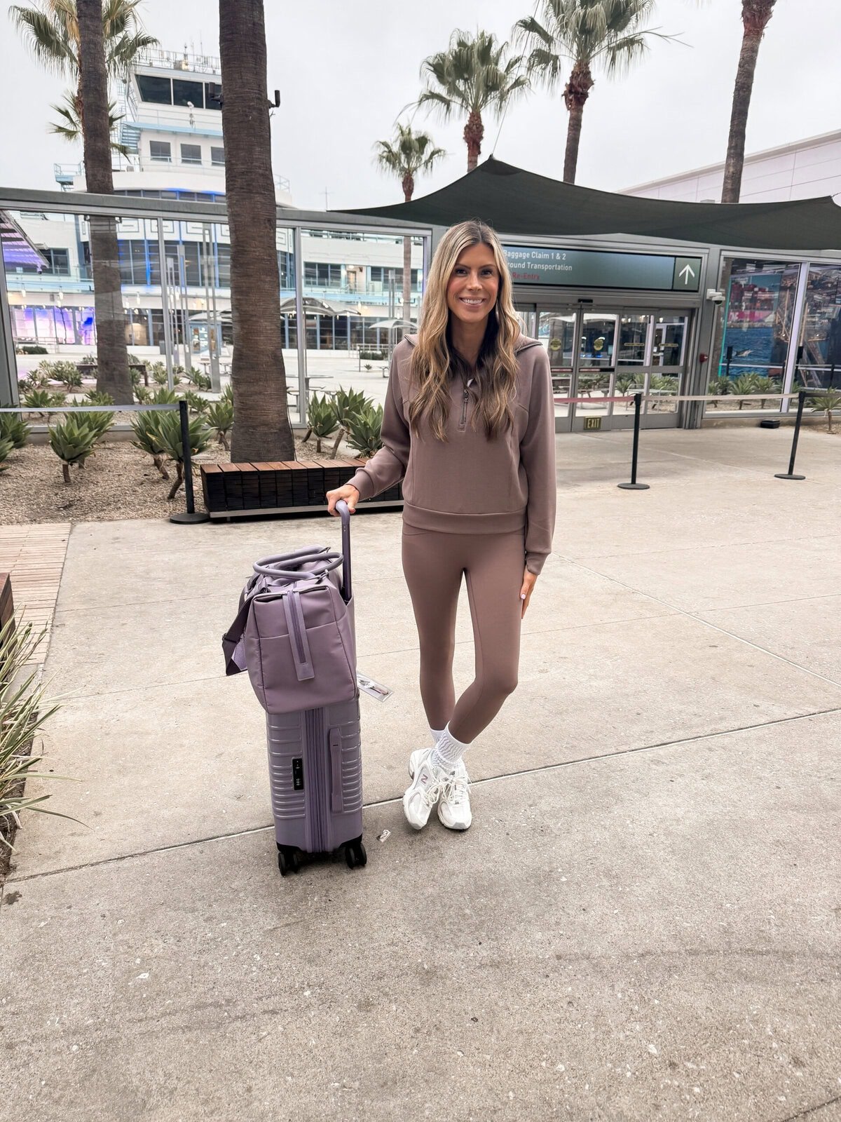 Spanx Outfit with BEIS travel bags
