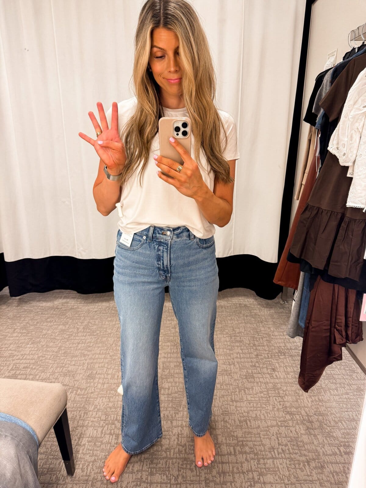 Madewell Perfect Wide Leg jeans Nordstrom Anniversary Sale try-on