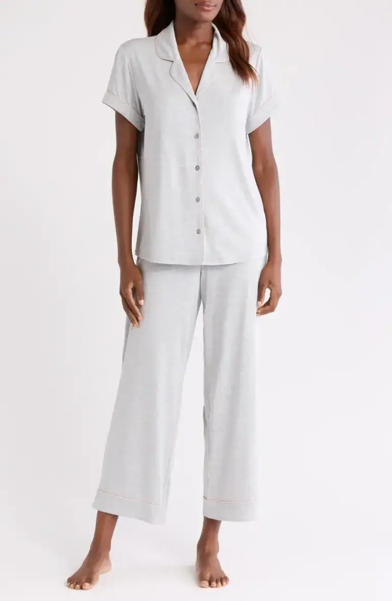 Moonlight Eco Crop Pajamas Heather Grey